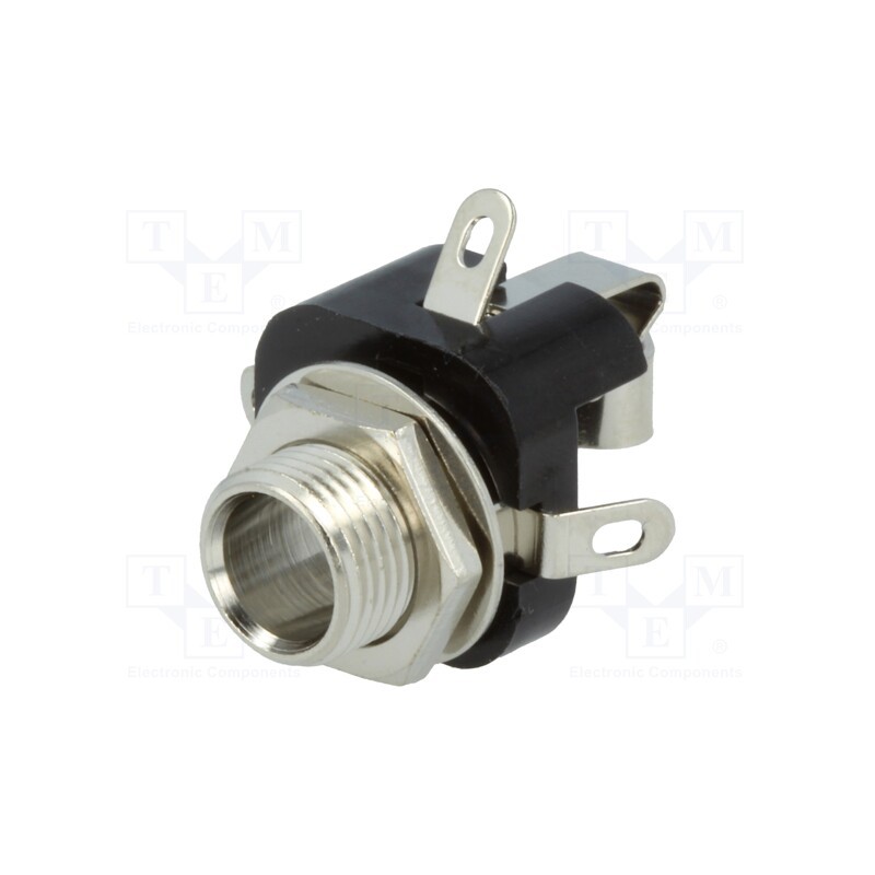 10 pcs : KLB 3 - Socket, Jack 6,3mm, female, stereo, ways: 3, straight, soldering