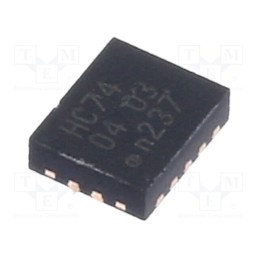 10 pcs : 74HC74BQ,115 - IC: digital, D flip-flop, Ch: 2, CMOS, SMD, DHVQFN14, , HC