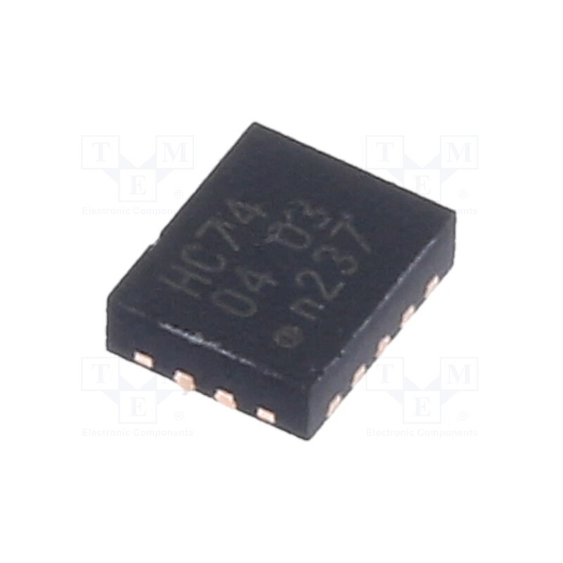 10 pcs : 74HC74BQ,115 - IC: digital, D flip-flop, Ch: 2, CMOS, SMD, DHVQFN14, , HC