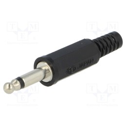 10 pcs : KLS 2 SCHWARZ - Plug, Jack 3,5mm, male, mono,with strain relief, ways: 2, straight