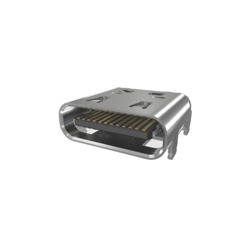 10 pcs - Amphenol Communications Solutions Right Angle, Top Mount, Receptacle Type Type C USB4 USB C Connector