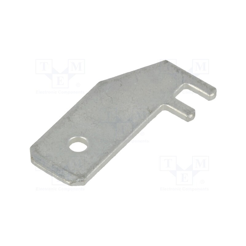 50 pcs : KP-967-02 - Terminal: flat, 6.3mm, 0.8mm, male, THT, steel, tinned, angled 90°