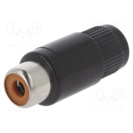 10 pcs : KTO 1 SCHWARZ - Plug, RCA, female, straight, soldering, black, nickel plated