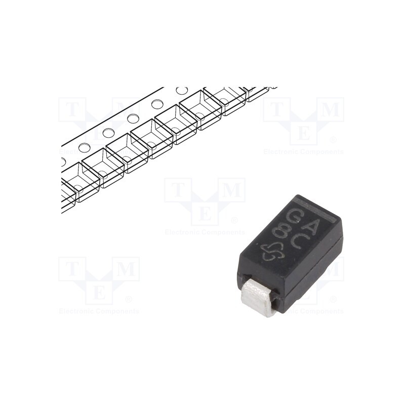 20 pcs : GF1A-E3/67A - Diode: rectifying, SMD, 50V, 1A, DO214BA, Ufmax: 1.1V, Ifsm: 30A