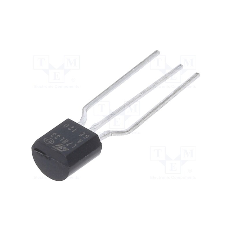 20 pcs : L78L33ACZ-AP - IC: voltage regulator, linear,fixed, 3.3V, 0.1A, TO92, THT, 0÷125°C