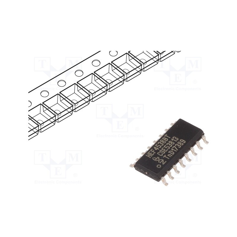 10 pcs : HEF4538BT,653 - IC: digital, multivibrator, Ch: 2, CMOS, SMD, SO16, HEF4000B