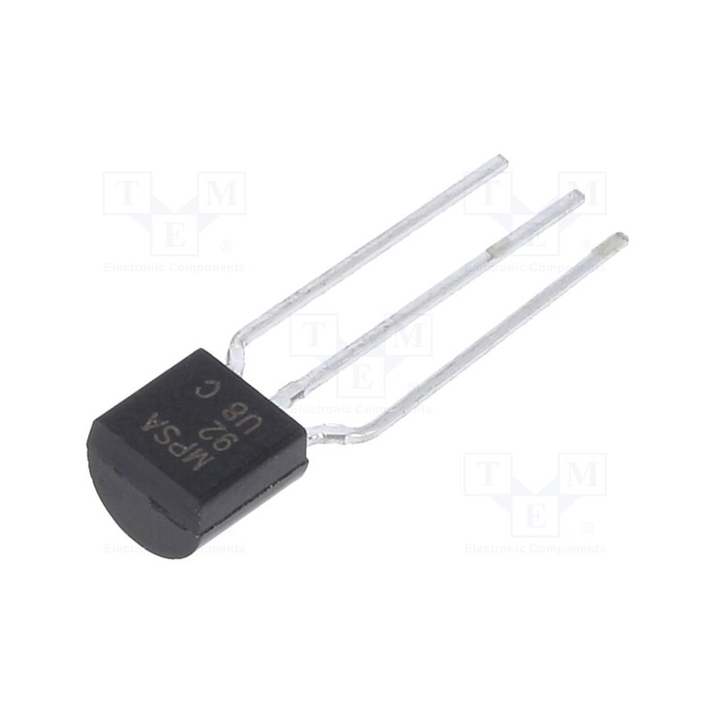 50 pcs : MPSA92 - Transistor: PNP, bipolar, 300V, 0.5A, 625mW, TO92