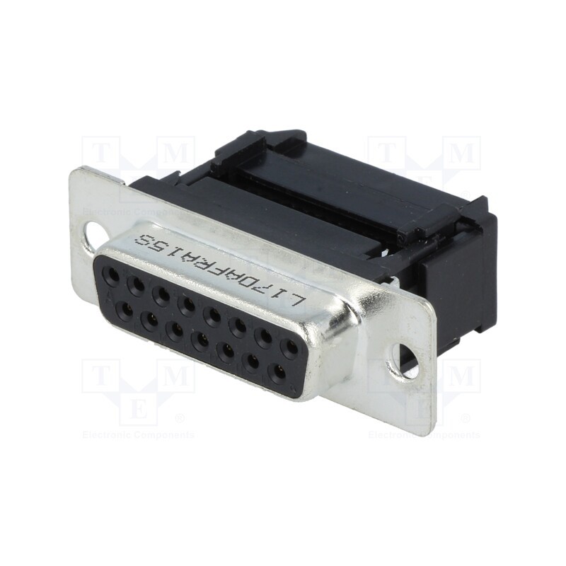 10 pcs : L17DAFRA15S - D-Sub, PIN: 15, plug, female, for ribbon cable, IDC, 5A, 250V, 20mΩ