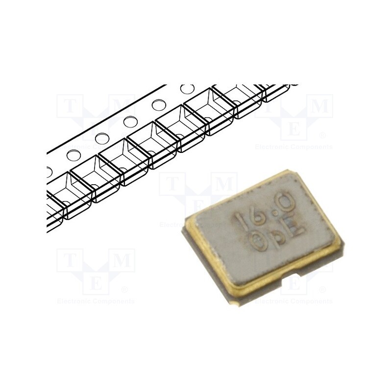 10 pcs : - Resonator: quartz, 16MHz, ±10ppm, 12pF, SMD, 2.6x2.1x0.65mm