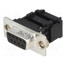 10 pcs : L17DEFRBA09S - D-Sub, PIN: 9, female, for ribbon cable, IDC, M3, 5A, 250V, 1.27mm