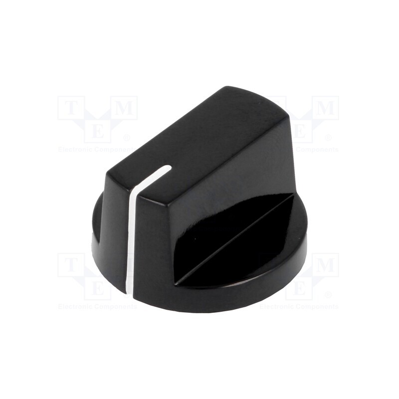 10 pcs : PN-32-6.4 - Knob, with pointer, bakelite, Øshaft: 6.35mm, Ø26x15.4mm