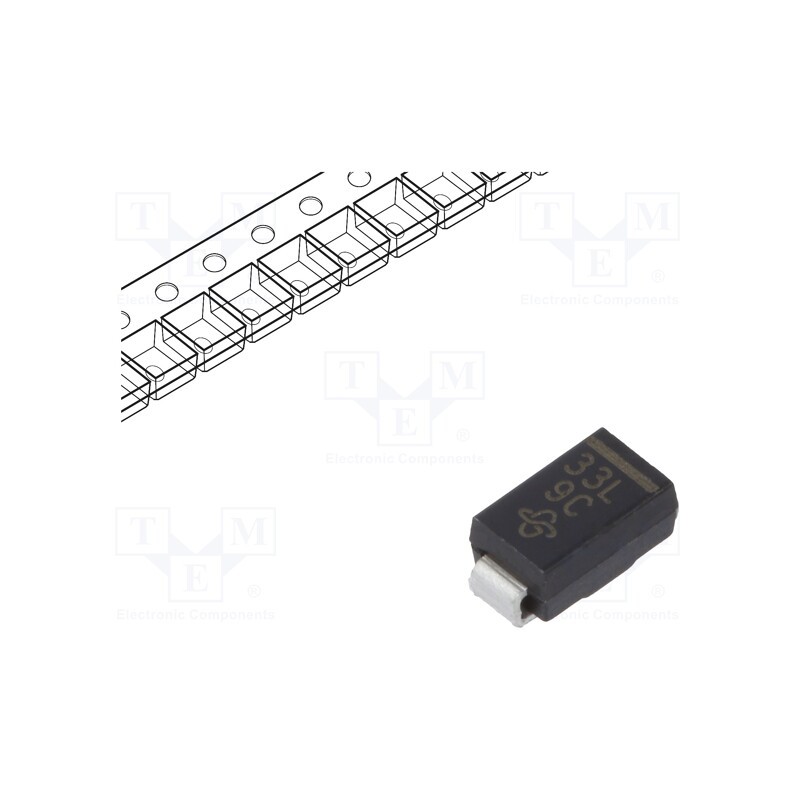 20 pcs : SSA33L-E3/61T - Diode: Schottky rectifying, SMD, 30V, 3A, SMA,