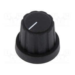 10 pcs : CP3450 - Knob, with pointer, polyamide 6, Øshaft: 6.35mm, Ø19.3x16.3mm