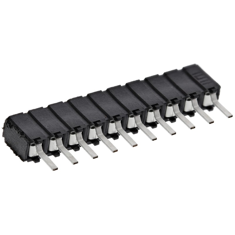 10 pcs - Samtec CES Series Straight Through Hole Mount PCB Socket, 10-Contact, 1-Row, 2.54mm Pitch, Through Hole Termination