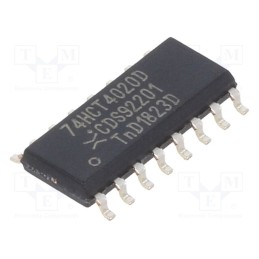 10 pcs : 74HCT4020D,652 - IC: digital, 14bit,binary counter, CMOS,TTL, SMD, SO16, HCT,