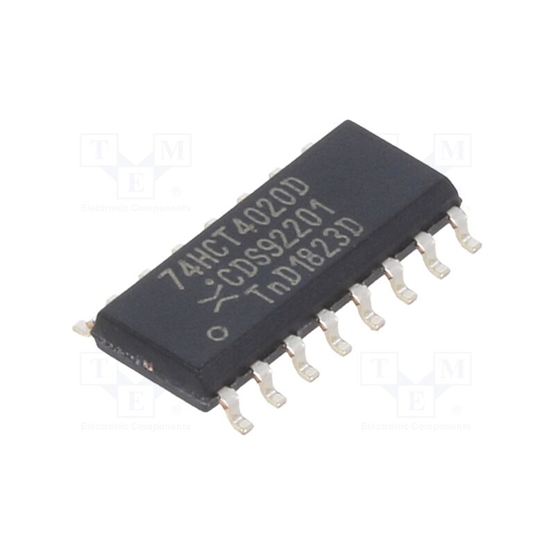 10 pcs : 74HCT4020D,652 - IC: digital, 14bit,binary counter, CMOS,TTL, SMD, SO16, HCT,