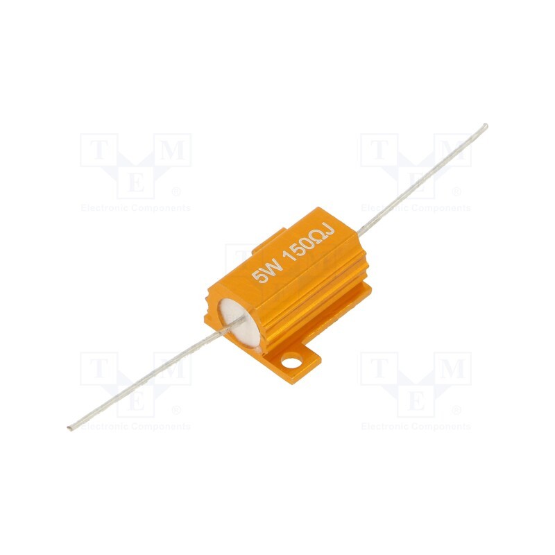 10 pcs : AHP5W-150RJ - Resistor: wire-wound, with heatsink, 150Ω, 5W, ±5%, 50ppm/°C, axial