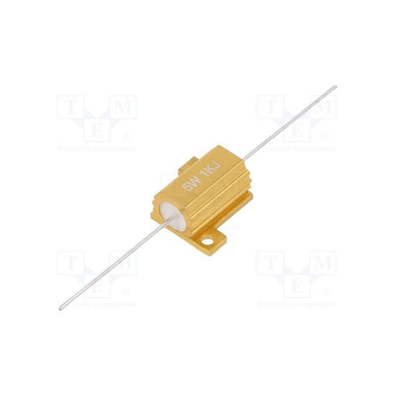 10 pcs : AHP5W-1KJ - Resistor: wire-wound, with heatsink, 1kΩ, 5W, ±5%, 30ppm/°C, axial