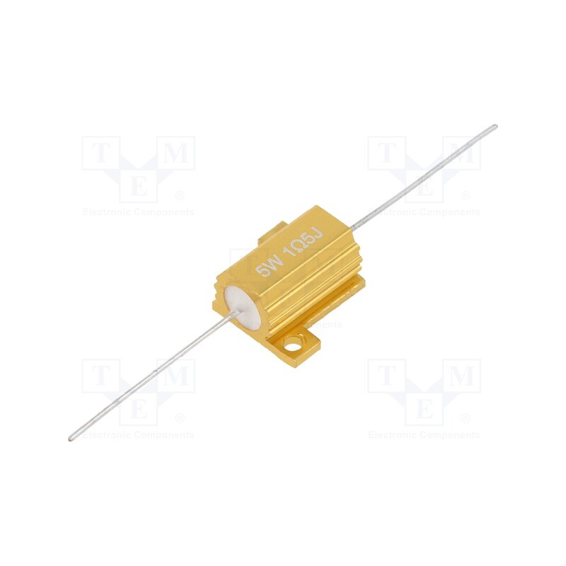 10 pcs : AHP5W-1R5J - Resistor: wire-wound, with heatsink, 1.5Ω, 5W, ±5%, 50ppm/°C, axial