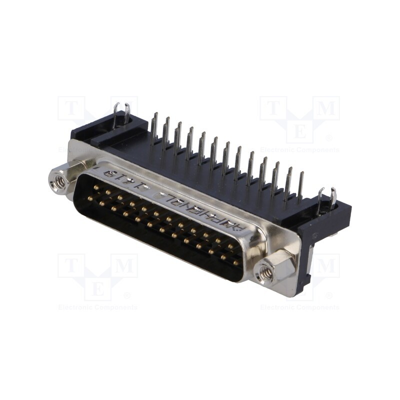 10 pcs : L717SDB25P1ACH4F - D-Sub, PIN: 25, socket, male, angled 90°, THT, Contacts: brass, 5A