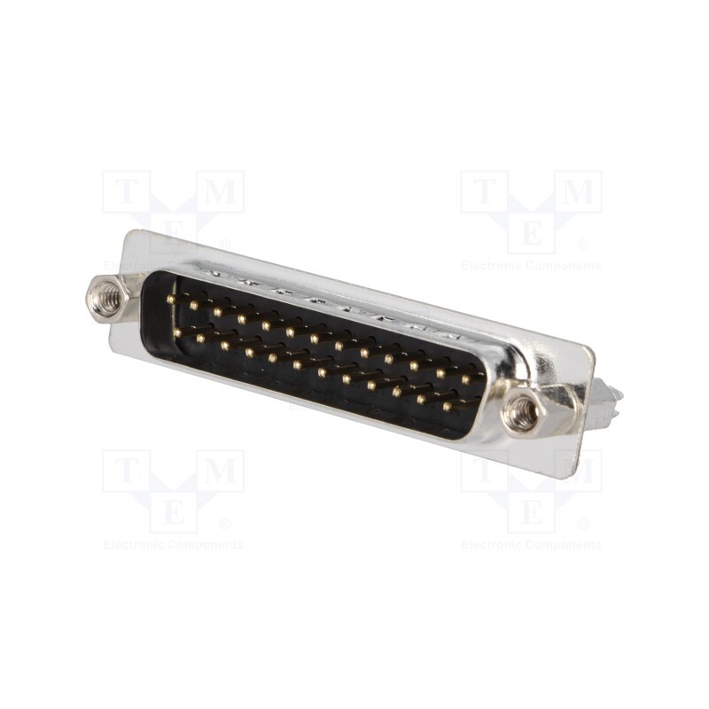 10 pcs : L717SDBH25POL2RM8 - D-Sub, PIN: 25, socket, male, on PCBs,PCB snap, straight, THT, 5A