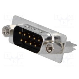 10 pcs : L717SDEH09POL2RM8 - D-Sub, PIN: 9, socket, male, on PCBs,PCB snap, straight, THT, 5A