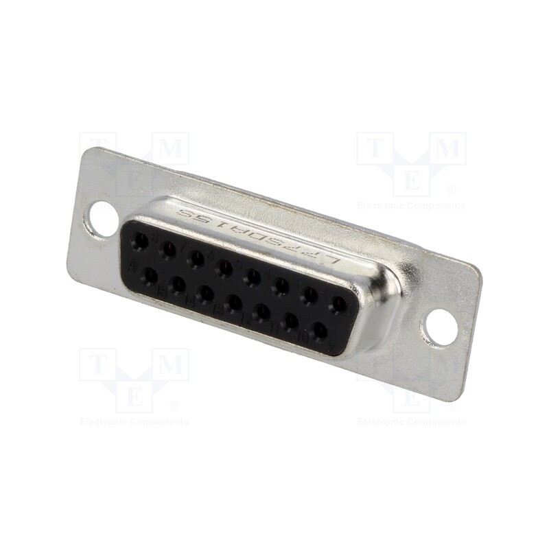 10 pcs : L77SDA15S - D-Sub, PIN: 15, plug, female, for cable, soldering, 5A, 250V, 20mΩ