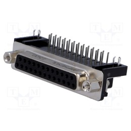 10 pcs : L77SDB25S1ACH4F - D-Sub, PIN: 25, socket, female, angled 90°, THT, UNC 4-40, 5A, 250V