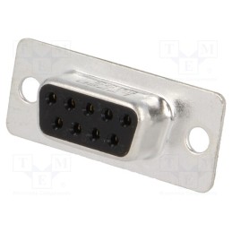 10 pcs : L77SDE09S - D-Sub, PIN: 9, plug, female, for cable, soldering, 5A, 250V, 20mΩ