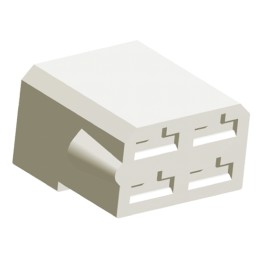 25 pcs - TE Connectivity, AMP FASTIN-FASTON 4 Way Nylon 66 Crimp Terminal Housing, 6.35mm Tab Size, Natural