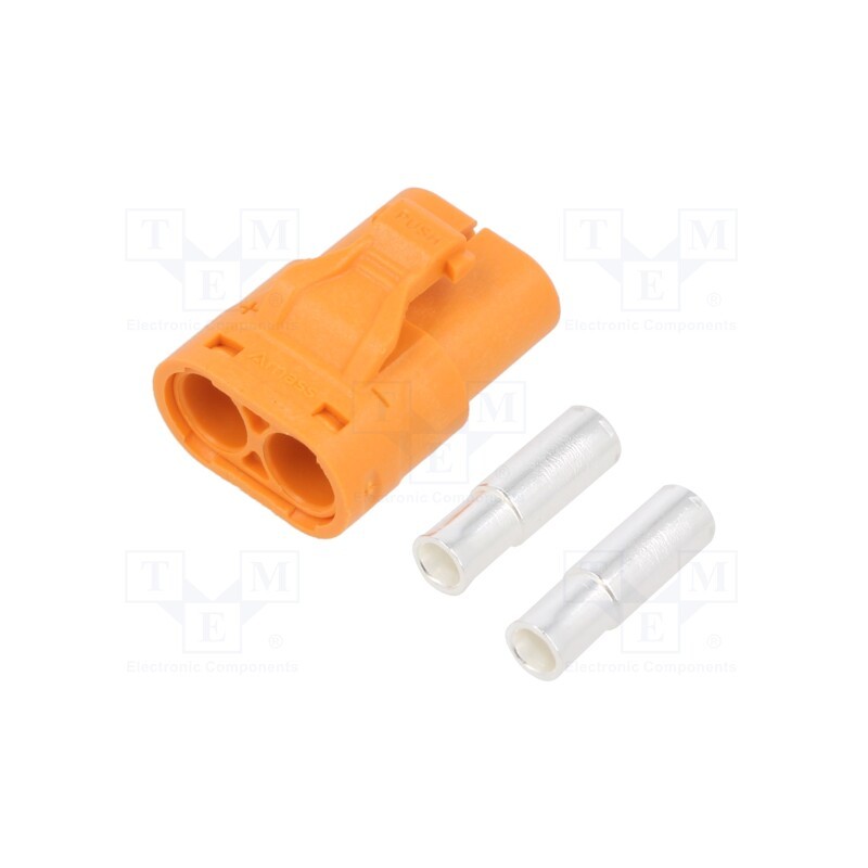 10 pcs : LCB30-F - Plug, DC supply, LC, female, PIN: 2, for cable, soldering, orange