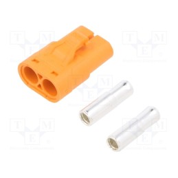 10 pcs : LCB40-F - Plug, DC supply, LC, female, PIN: 2, for cable, soldering, orange