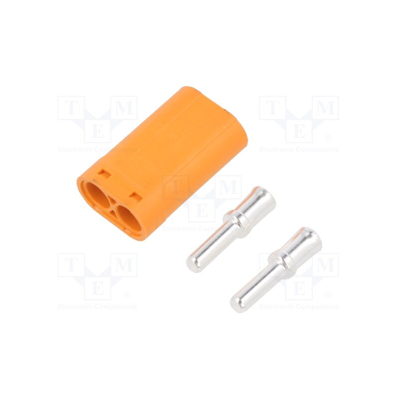 10 pcs : LCB40-M - Plug, DC supply, LC, male, PIN: 2, for cable, soldering, orange, 30A