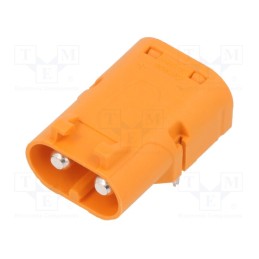 10 pcs : LCB40PW-M - Socket, DC supply, LC, male, PIN: 2, on PCBs, THT, orange, 30A, 1kV