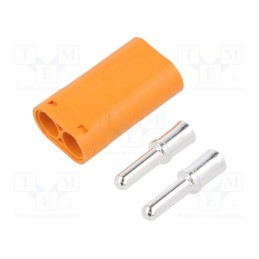 10 pcs : LCB50-M - Plug, DC supply, LC, male, PIN: 2, for cable, soldering, orange, 40A