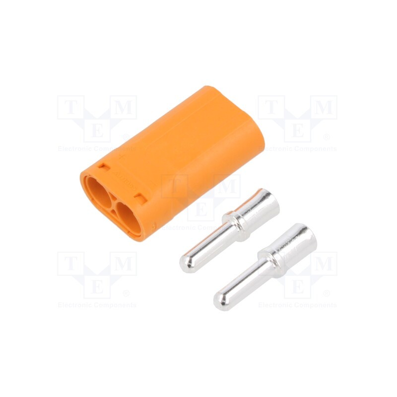 10 pcs : LCB50-M - Plug, DC supply, LC, male, PIN: 2, for cable, soldering, orange, 40A