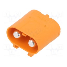 10 pcs : LCB60PB-M - Socket, DC supply, LC, male, PIN: 2, on PCBs, THT, orange, 55A, 1kV