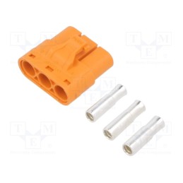 10 pcs : LCC30-F - Plug, DC supply, LC, female, PIN: 3, for cable, soldering, orange