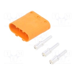 10 pcs : LCC30-M - Plug, DC supply, LC, male, PIN: 3, for cable, soldering, orange, 20A