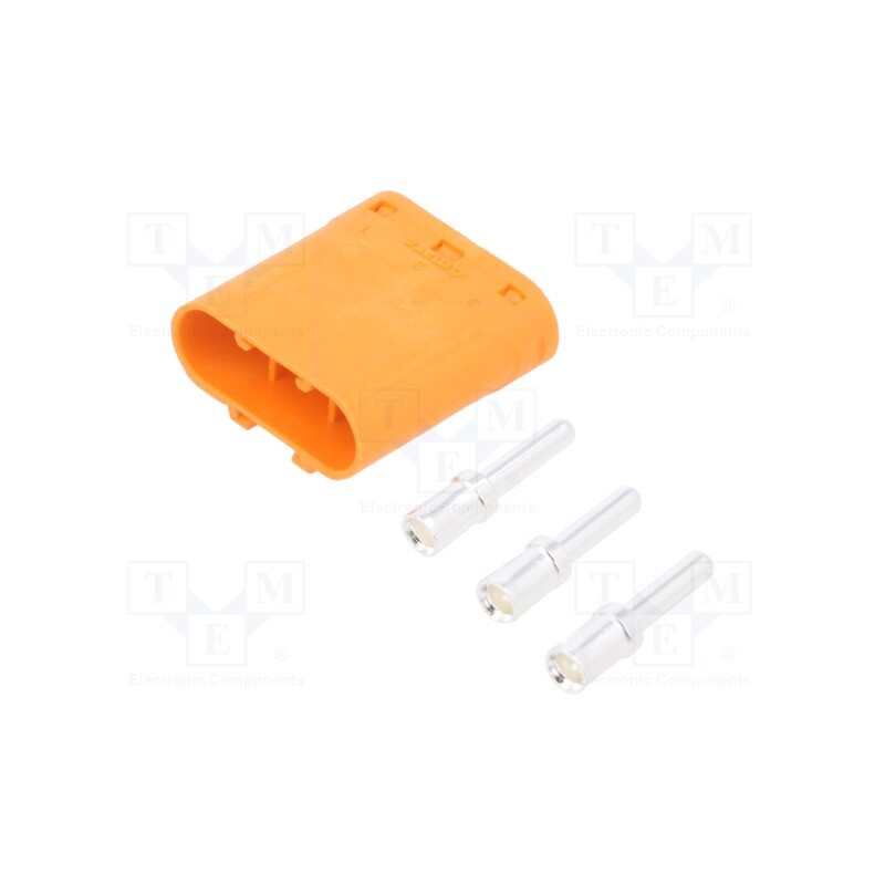 10 pcs : LCC30-M - Plug, DC supply, LC, male, PIN: 3, for cable, soldering, orange, 20A