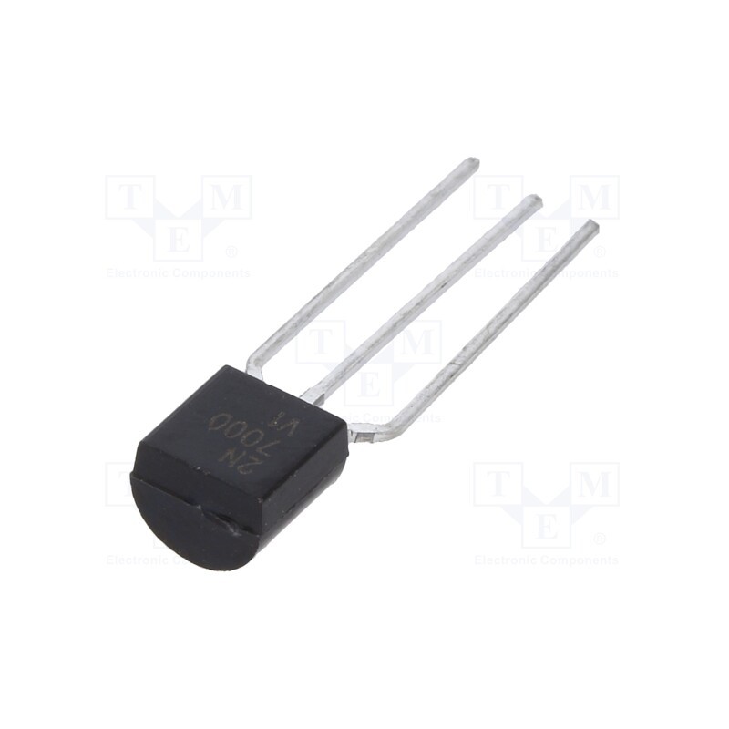 50 pcs : 2N7000 - Transistor: N-MOSFET, unipolar, 60V, 0.2A, 0.35W, TO92