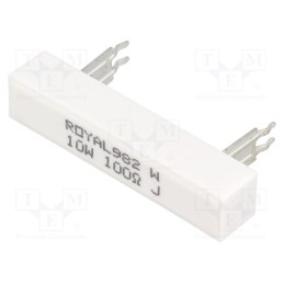 10 pcs : PRZDAWJW101B00 - Resistor: wire-wound, THT, 100Ω, 10W, ±5%, 10x9x49mm