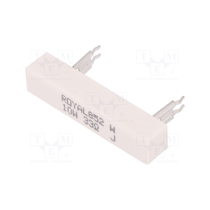 10 pcs : PRZDAWJW330B00 - Resistor: wire-wound, THT, 33Ω, 10W, ±5%, 10x9x49mm