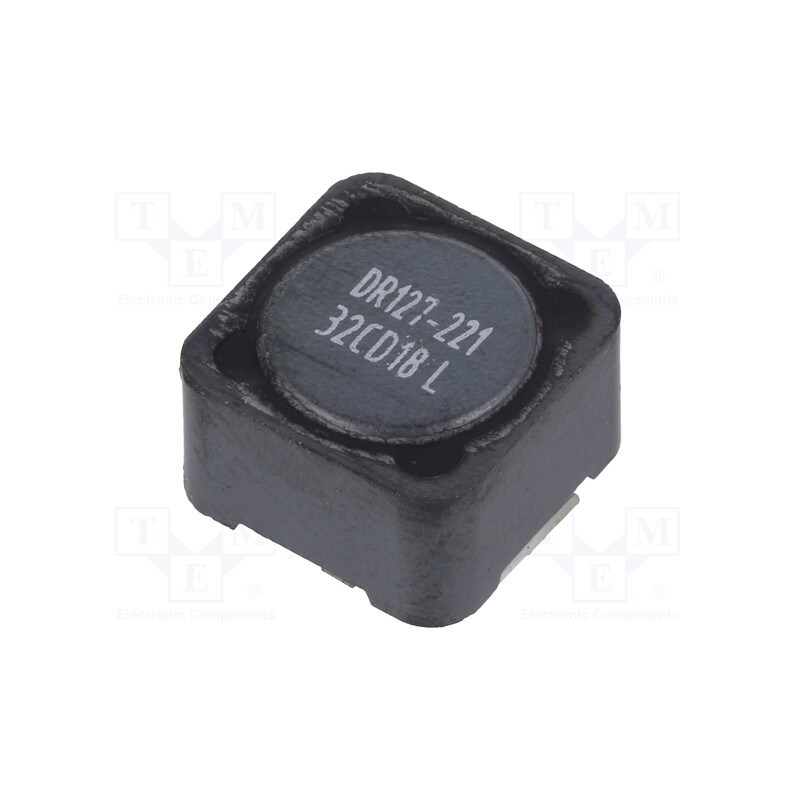 10 pcs : DR127-221-R - Inductor: wire, SMD, 220uH, Ioper: 1.29A, 376mΩ, ±20%, Isat: 2.43A