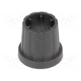 10 pcs : CL178884 - Knob, with flange, plastic, Øshaft: 6mm, Ø16.5x19.2mm, black