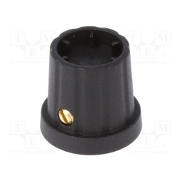 10 pcs : CL178887 - Knob, with flange, plastic, Øshaft: 6.35mm, Ø16.5x19.2mm, black