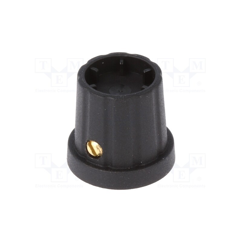 10 pcs : CL178887 - Knob, with flange, plastic, Øshaft: 6.35mm, Ø16.5x19.2mm, black