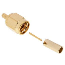 1 pcs - RS PRO, Plug Cable Mount SMA Connector, 50Ω, Crimp Termination, Straight Body