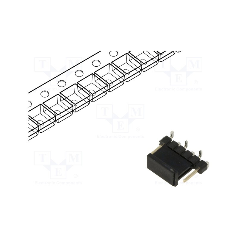 10 pcs : M20-8770642R - Pin header, pin strips, male, 2.54mm, PIN: 6, pick and place, SMT