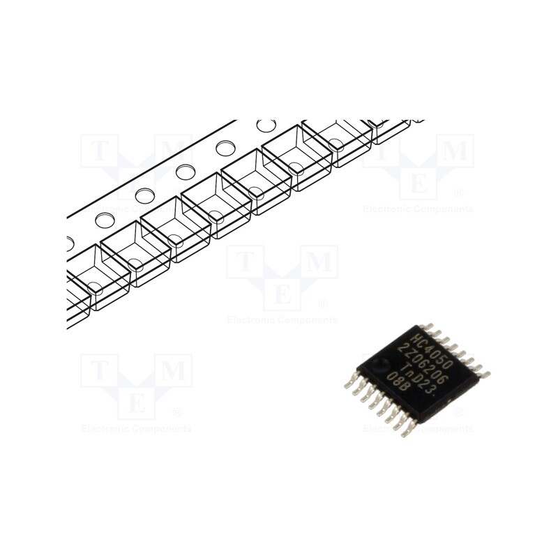 10 pcs : 74HC4050PW,118 - IC: digital, buffer,non-inverting, Ch: 6, CMOS, SMD, TSSOP16, 2÷6VDC